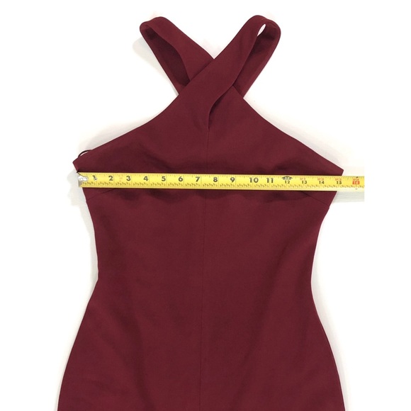 Likely Kingsbury Garnet Long Crepe Evening Gown Dress with Front Slit - Picture 11 of 15